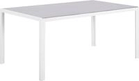 BELIANI Gartentisch Grau und Wei&szlig; Aluminium mit Glasplatte Hartglas 160 x 90 cm