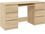 vidaXL Schreibtisch Sonoma-Eiche 140x50x77 cm Holzwerkstoff - Braun