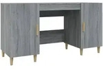 vidaXL Schreibtisch Grau Sonoma 140x50x75 cm Holzwerkstoff - Grau