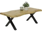 Couchtisch Gerd mit Baumkantenoptik-Nachbildung Wildeiche- Metall...