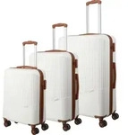 travelite Bali 4W Trolley L / M / S White / Cognac wei&szlig; 77cm - Wei&szlig;