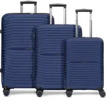Stratic Shine 4 Rollen Kofferset 3-teilig mit Dehnfalte - Blau