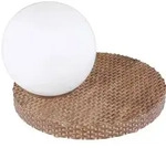 LED Solarleuchte, Kugel Design, Rattan Optik, H 17 - Wei&szlig;