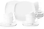 Seltmann Kaffeeservice 18-teilig uni wei&szlig; Lido eckig 001.765189 - Wei&szlig;