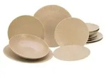 CreaTable, 23920, Vesuvio Sand, Tellerset 12-tlg, Steinzeug - Gelb