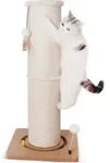 Kratzstamm Carla &middot; Kratzs&auml;ule (&Oslash;20cm) mit Spielschiene&middot; Beige &middot; ca. 40 x 40 x 86