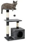 lionto Katzenkratzbaum, 85 cm kompakter Kratz- & Spielbaum mit H&ouml;hle, 2 Plateaus,