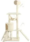 VOUNOT&reg; Kratzbaum XXL mit Kratzbrett Sisalseil f&uuml;r Katzen, Katzenbaum 155cm, Beige