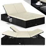 CASARIA Sonnenliege Polyrattan 2 Personen