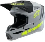 Alpinestars SM3 Radium Jugend-Motocross-Helm, grau/gelb matt, Y/M (50/51) - Grau