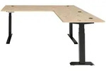 Eckschreibtisch - B 185 cm - Artisan Eiche Nachbildung - Schwarz - Metallgestell -