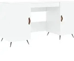 vidaXL Schreibtisch Hochglanz-Wei&szlig; 140x50x75 cm Holzwerkstoff - Wei&szlig;