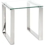 HAKU Beistelltisch Couchtisch edelstahl - Edelstahl, Sicherheitsglas 8 mm, B/H/T:
