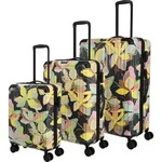 Travelite CRUISE Kofferset mit 4 Rollen Gr. L/M/S - Gelbe Orchidee - Gelb