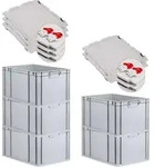 SuperSparSet 5x Eurobox NextGen Economy mit Scharnierdeckel und roten