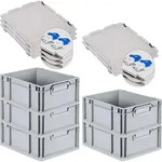SuperSparSet 5x Eurobox NextGen Economy mit Scharnierdeckel und blauen