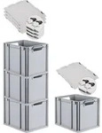 SuperSparSet 4x Eurobox NextGen Economy mit Scharnierdeckel und schwarzen