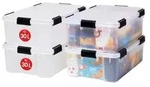 Iris Ohyama Luftdichte Kunststoff-Aufbewahrungsboxen mit Deckel, 30L, 4er-Set, T -