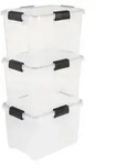 Iris Ohyama Luftdichte Kunststoff-Aufbewahrungsboxen mit Deckel, 20L, 3er-Set,