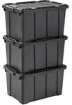 Iris Ohyama Heavy Duty Organisation Boxes, 50L, 3er-Set, Rot, Gro&szlig;, Robust,