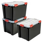 Iris Ohyama Luftdichte Kunststoff-Aufbewahrungsboxen mit Deckels, 70L, 3er-Set, -