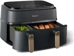 Philips Airfryer 3000 Series Dual Basket inkl. Grillrost + Spie&szlig;e, schwarz/Kupfer