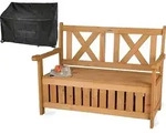 needs&wants&reg; Gartenbank Holz wetterfest mit Stauraum und Abdeckung, 2-Sitzer