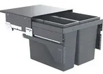 Hailo Abfallsammler 3610831 Cargo 500 Slide 43 Liter M&uuml;lltrennsystem 50 cm - Grau