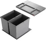Hailo Abfallsammler 3301651 Allegro 400 Einsatz 2x28 Liter dunkelgrau - Grau