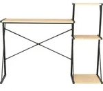 vidaXL Schreibtisch mit Regal Schwarz und Eiche 116&times;50&times;93 cm - Schwarz