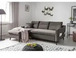 MIUFORM Stylish Stan Velours - Ecksofa mit Bettfunktion - 224x148cm - Dunkelgrau -