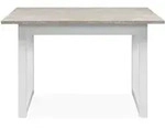 Esstisch Houston | Ausziehtisch | Sandstein / Wei&szlig; | 120-160 x 75 x 80 cm - Wei&szlig;
