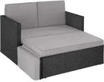 tectake&reg; Rattan Lounge Korfu 2-Sitzer widerstandsf&auml;hig - Schwarz