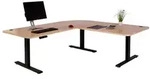 Eck-Schreibtisch HWC-D40, Computertisch elektrisch h&ouml;henverstellbar 178x178cm...