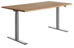 Topstar Sitz-/Steh-Schreibtisch, (B)1.600 mm elektr. h&ouml;henverstellbar Buche - Grau