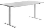 Topstar Sitz-/Steh-Schreibtisch, (B)1.600 mm, wei&szlig; elektr. h&ouml;henverstellbar Grau
