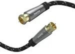Hama SAT-Anschlusskabel F-Stecker, gold, 120 dB. 1,5 m - Schwarz/Grau