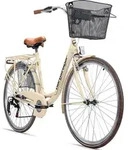 Bergsteiger Paris 28 Zoll Damenfahrrad, ab 160 cm, Korb, Fahrrad-Licht, Shimano 6