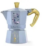 Bialetti Bridgerton, Mokka-Kanne, 0,13 l, Blau, Gold, Aluminium, 3 Tassen,