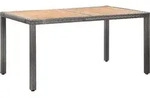 vidaXL 7-tlg. Garten-Essgruppe mit Auflagen Poly Rattan Grey - Grau