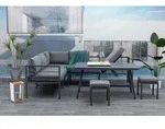 Gardissimo Alu Garten Ecklounge/ Sitzgruppe "Christine" grau - Schwarz