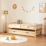 Doppel-Kinderbett 'Sonkaj&auml;rvi' mit Schubladen 90x200cm Kiefernholz Natur -