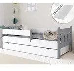 Kinderbett 80x160 | 80x180 | 90x200 cm mit Matratze, Schublade, Rausfallschutz &