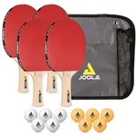 JOOLA Tischtennis-Set Family - 4 Tischtennisschl&auml;ger + 10 Tischtennisb&auml;lle + Tasche