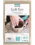 GLOREX 6 8075 201 - Soft Ton wei&szlig; 1000 g, nat&uuml;rlicher, lufth&auml;rtender Ton ohne
