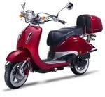 Motorroller Strada mit Top Case 125 ccm 85 km/h, Euro 5, rot, Sitzbank schwarz, GT