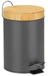 Relaxdays M&uuml;lleimer Bad, 3 l, Kosmetikeimer Absenkautomatik, Bambusdeckel,