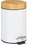 Relaxdays M&uuml;lleimer Bad, 3 l, Kosmetikeimer mit Absenkautomatik, Bambusdeckel,