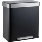SVITA LT2X30 M&uuml;lleimer 60l Treteimer 2 F&auml;cher mit Deckel Schwarz - Schwarz