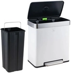 SVITA LT2X30 M&uuml;lleimer 60l Treteimer 2 F&auml;cher mit Deckel Wei&szlig; - Wei&szlig;